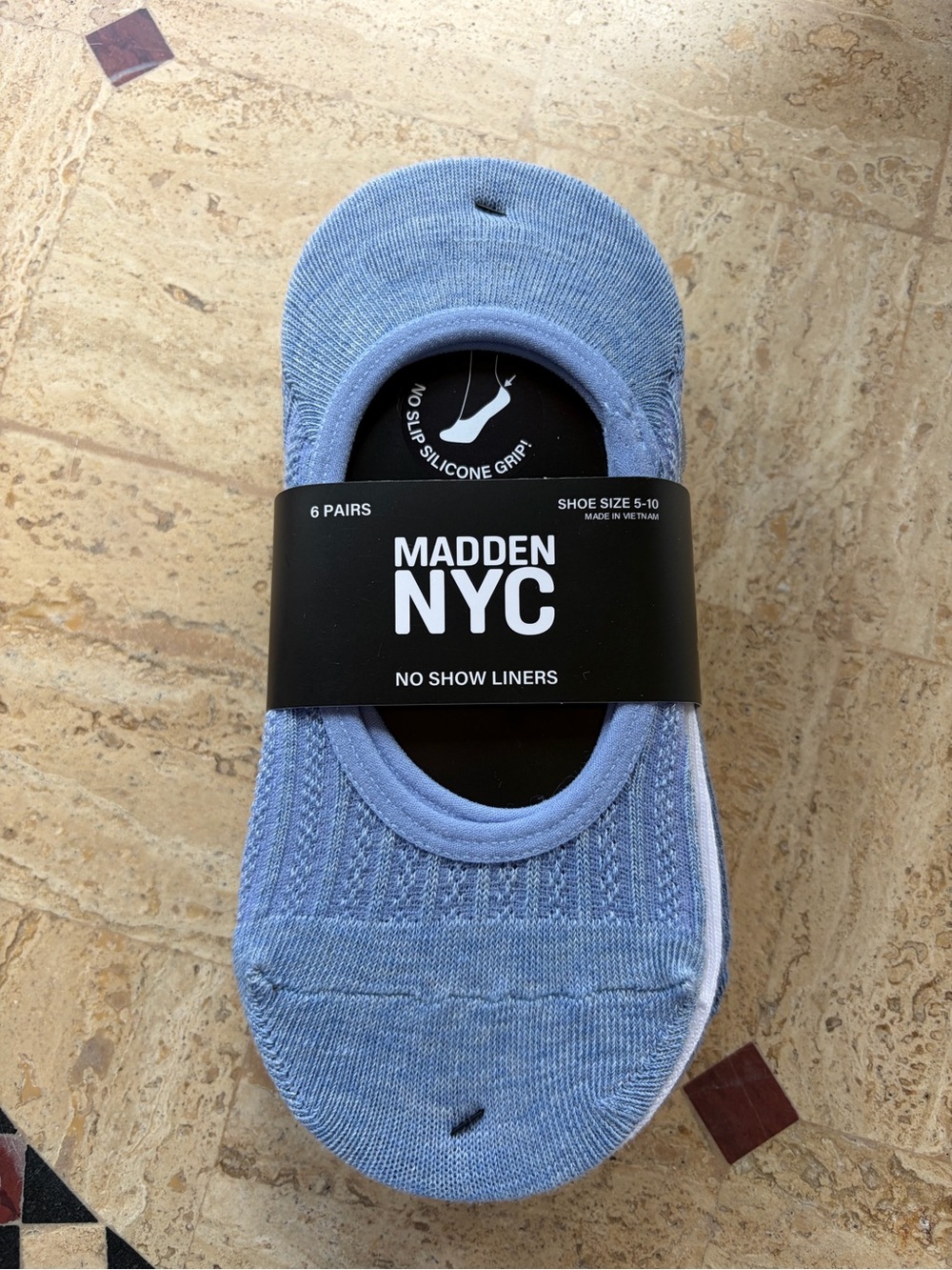 Madden Girl Light Blue No-Show Liner Socks - Pack of 6